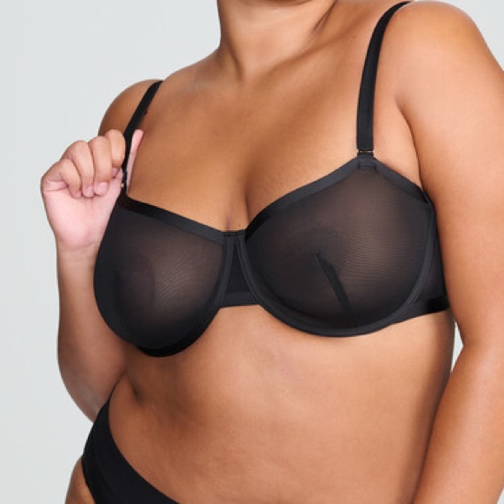 Cuup The Balconette Mesh Bra Black Size 32DDDD